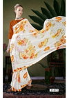 Dhaani By Vallabhi White Daily Wear Printed Georgette Sarees Wholesale Shop In Surat